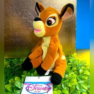 DISNEY STORE VINTAGE 1990s BAMBI BABY DEER COLLECTIBLE BEAN BAG PLUSH w/TAGS
